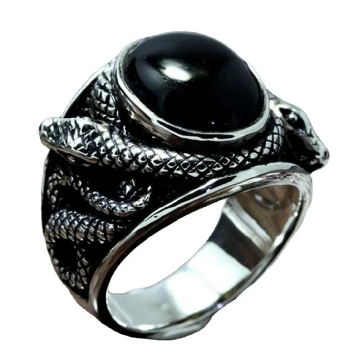 Fashion%20European%20And%20American%20Personalized%20Black%20Gemstone%20Onyx%20Stone%20Ring%20Stainless%20Steel%20Men's%20Vintage%20Double%20Snake%20Ring%20-%20Image%202