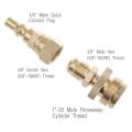 Propane Regulator Adapter-1 x 1lb Propane Regulator to 3/8inch Male Flare
1 x 3/8inch Male Flare to 1/4inch quick connect plug
1 x Thread Tape-. 