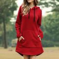 2022 Autumn Fashion Women's Dress Casual Black O-neck Loose Print Elegant Sweatshirt Dress Female Winter Warm Ladies Clothes. 