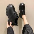 Hot Classic Black Platform Oxford Shoes Women Loafers Summer Autumn Casual Lace Up Flats Ladies Punk Gothic Leather Chunky Shoes Moonlight Shines. 