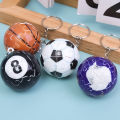 3D Puzzle Ball Keychain Cartoon Ball Shaped Jigsaw Basketball Football Puzzles Keyring Earth DIY Accessory.