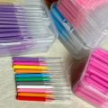 80 Pcs/Box I-type push pull interdental brush 0.6-1.5Mm Cleaning Between Teeth Oral Care Orthodontic I Shape Tooth Floss.