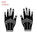 1 Pairs Henna Tattoo Stencil Temporary Hand Tattoo Body Art Sticker Template Indian Wedding Painting Henna Kit Tool Amour zii. 