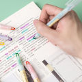 6PCS Double Ended Window Soft Highlighter Pens Pure Macaron Highlighter Pen for Textbook Written Notes. 