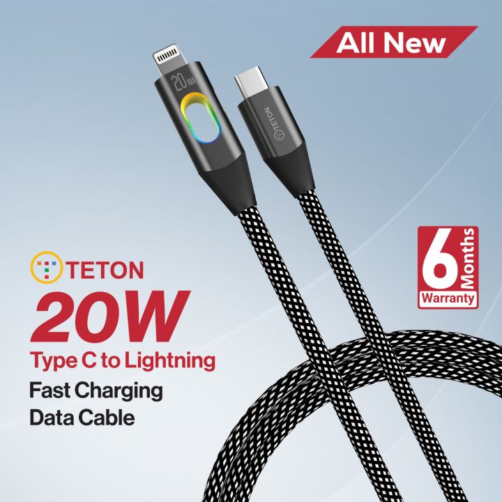 TETON USB C to lightning Braided Cable 20W PD Fast Charger Data Cable for iPhone 13,12, 12 Pro,11 /iPhone 11 Pro /XS Max X, Macbook Pro, Air, iPad Pro