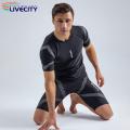 Bathing Suit Good Elasticity Printing Slim Fit T-shirt Swimming Trucks Set.