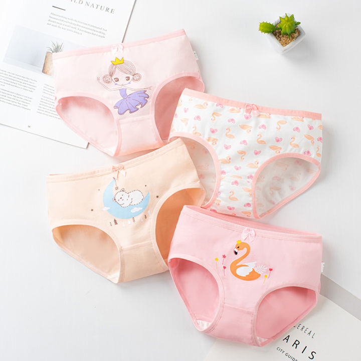 Girls'%20Four-Pack%20BriefsaClass%20Children's%20Underwear%205ADouble%20Antibacterial%20Cartoon%20Cotton%20Flat%20Shorts%20Wholesale%20-%20Image%208