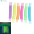 5Pcs Luminous Pop Tubes Sensory Fidget Toy Stress Relieve Toys Squeeze Gifts Toy Autism Anti Stress Plastic Bellows for Children.