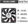 2pcs Gdstime 8cm DC 12V 24V 80mm x 15mm Dual Ball Bearing PC Case Cooling axial Fan 80*80*15mm 8015 Mute Radiator Cooler 2 Pin.