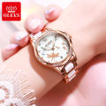 OLEV Fashion Mechanical Watch Luxury Ladies Watch Ceramic Strap  Waterproof Automatic Watches for Women - 6610. 