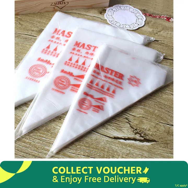 100 piece Plastic Disposable Piping Bags Cake Cream Decorating