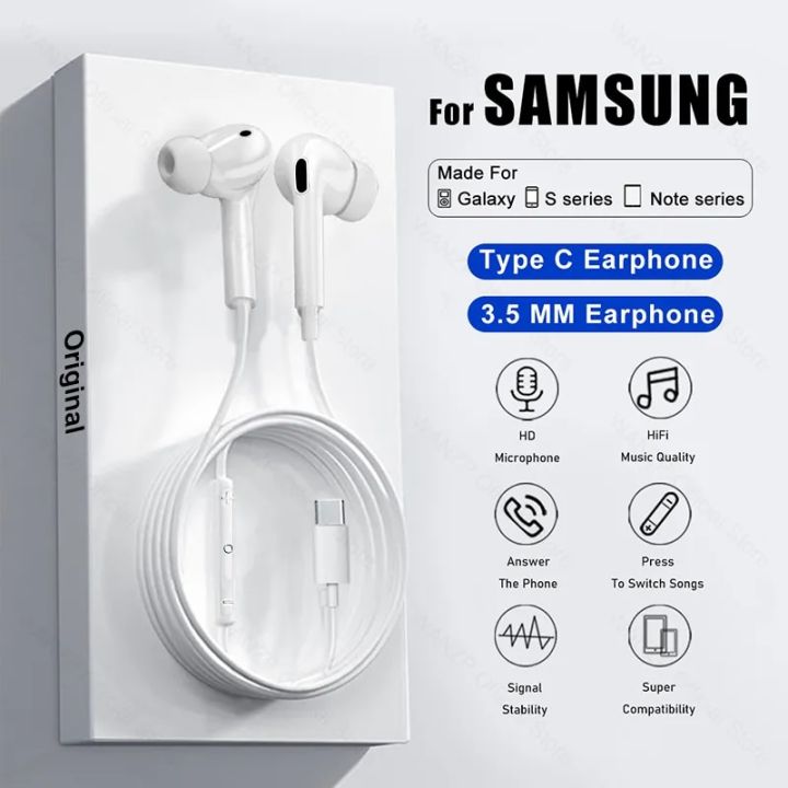 Original Type C Wired Earbuds Headphones For Samsung Galaxy