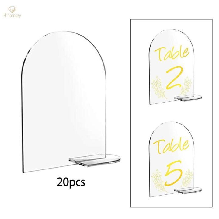 4x6 inch Acrylic Signs Holder with Stand Menu Sign Arched Round Signs Place Cards for Weddings Food Buffet Office Birthday Party