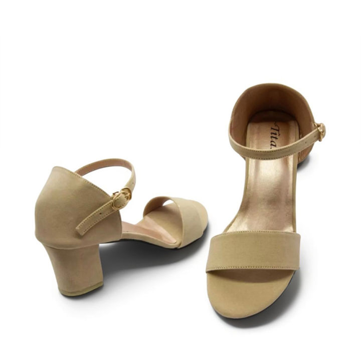 Semi-Pencil Heel Handmade Sandals for Women, PU Leather