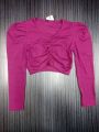 [ Amena fashion ] Crop top short body long sleeve fashionable blouse for women's.. 