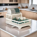 New Dish Drying Rack Kitchen Utensils Drainer Rack With Drain basket Countertop Dinnerware Organizer Kitchen Storage Rack Tools. 