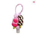 Cute Cartoon Food Silicone Hand Sanitizer Pocketable Holder With Empty Bottle. 