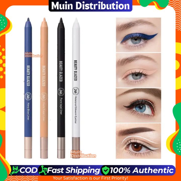 〽️ Beauty Glazed Eye Kajal & Eyeliner Pencil – Waterproof 24H Long-Lasting | Smooth Glide, High Pigment, Smudge-Proof & Multi-Color Eye Pencil for Perfect Eye Definition | By Muin Distribution