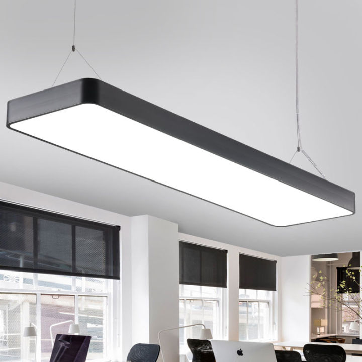 Simple strip LED office chandelier rectangular ceiling light studio meeting room gym classroom supermarket