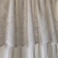 1 Pc White Sheer Curtains - Double-Layered Blackout Curtains Set Sheer Overlay Solid Room Darkening Panels for Living Room. 