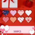 500x Love Stickers Party Supplies Decorative Labels Heart Shaped Stickers for Craft Anniversary. 