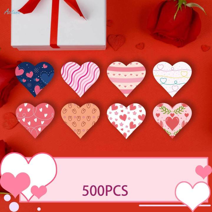 500x Love Stickers Party Supplies Decorative Labels Heart Shaped Stickers for Craft Anniversary