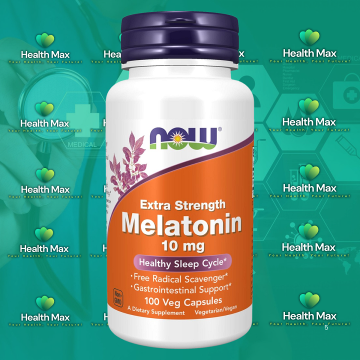 NOW Extra Strength Melatonin-10 mg, 100 Veg Capsules