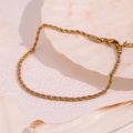 E.B.belle Twists Chain Anklet Minimalist 18K Gold Plated Stainless Steel Bracelet on the Leg Jewel Accessories for Women Gift. 