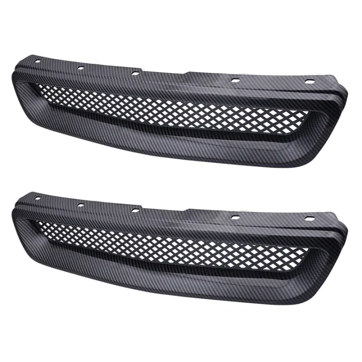 3X%20Car%20Carbon%20Fiber%20Mesh%20ABS%20Front%20Hood%20Grille%20Grill%20for%2096-98%20Honda%20Civic%20EJ/EK%20JDM%20Type%20R%20-%20Image%203