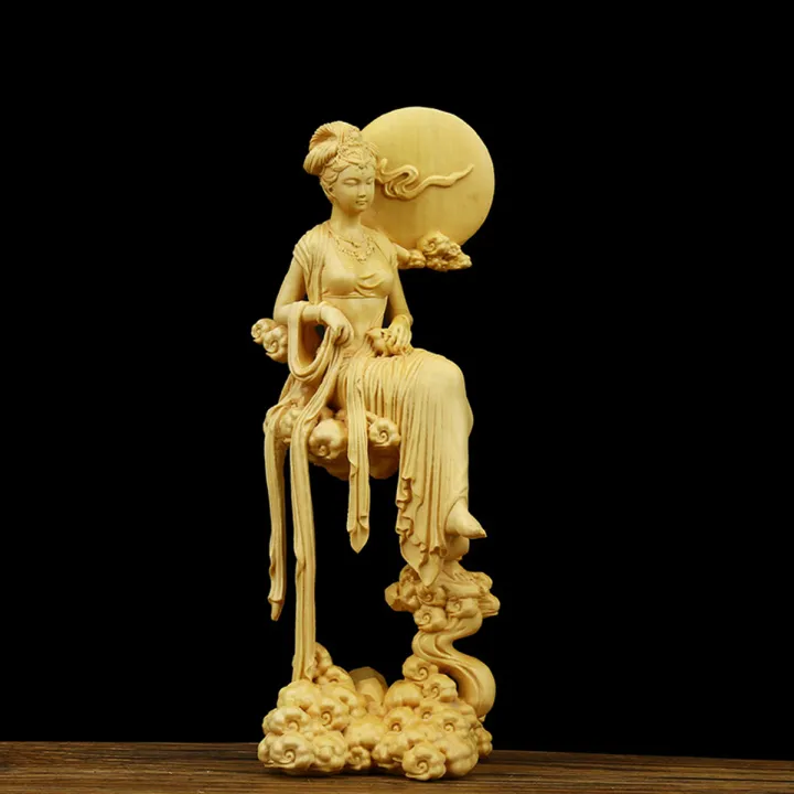 Boxwood%20Wood%20Carving%20Beauty%20Chang'e%20Statue%20Mythological%20Figure%20Sculpture%20Craft%20-%20Image%205