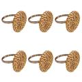 Fall Napkin Rings Set of 6, Vintage Napkin Ring for Table Setting, Handmade Rattan Serviette Rings Holder for Wedding.