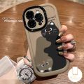 MissConnie Cartoon Funny Anime Girl Cute Black Cat Phone Case Compatible for IPhone 11 15 14 13 12 Pro Max XR X XS MAX Simple Korean Luxury Liquid Silicon Shockproof Cover. 