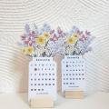 2024 Bloomy Flowers Desk Calendar, Creative Floral Desk Calendar, 2024 Flower-Themed Calendar, Pretty Floral Desk Decor, Monthly Desk Planner.
