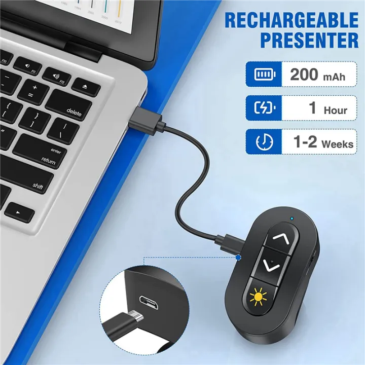 JDXHLAU%205X%202.4GHz%20Rechargeable%20Wireless%20Presenter%20Finger%20Ring%20with%20Red%20Light%20USB%20Presentation%20Remote%20for%20Win%2010%208%20Point%20-%20Image%203