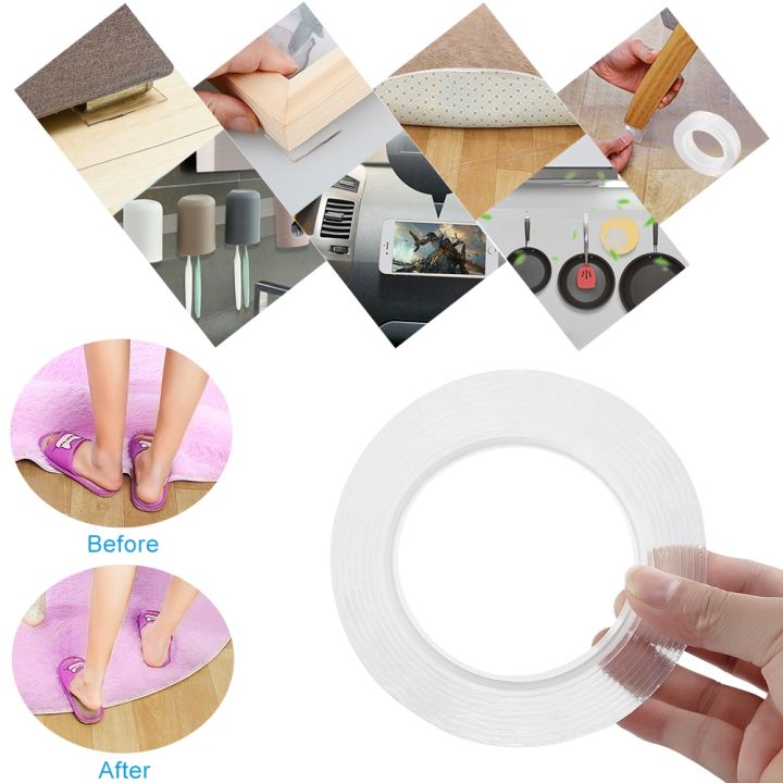 Nano Transparent Magic Gel Tape Multi Function Multi Purpose Seamless Double Side Tapes Strong Stick Removable Washable And Reusable Tape - Tape - nano tape