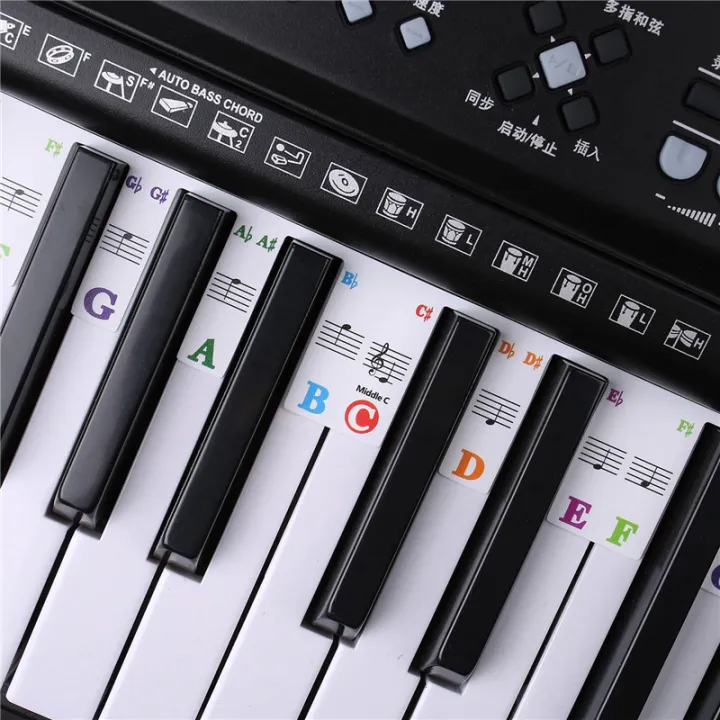 NCANRUI%202X%20Piano%20Keyboard%20Stickers%20Grand/Electric%20Piano%2061%20Keys%20Stave%20Notation%20Note%20Strip%20Label%20Symbol%20for%20Beginners%20Students%20-%20Image%203