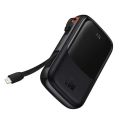 BASEUS Qpow Pro Digital Display Power Bank 10000mAh 20W with Lightning Cable - Black By Elover. 