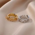 Zircon Bar Rings For Women Gold Plated Stainless Steel Bar Opening Ring 2023 Trending Luxury Wedding Aesthetic Jewelry anillos.
