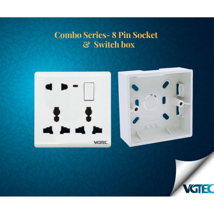 Combo- 8 Pin MF Socket with Switch & Switch Box