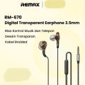 Remax RM-670 Wired 3.5mm Earbuds In-Ear Headphones Stereo Sound Quality Transparent Design Earphones Earbuds. 