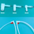 10pcs/lot 4mm Elbow Plastic Aquarium Connectors Fish Tank Air Water Pump Connector Control Valve Air Pipe Tube Accessories. 