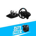 Logitech G923 Racing Wheel and Pedals, TRUEFORCE Feedback, Responsive Driving Design, Dual Clutch Launch Control, Genuine Leather Steering Wheel Cover, for PS5, PS4, PC, Mac - Black. 