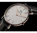 WD01 Leather Analog Watch For Men - Black And White.