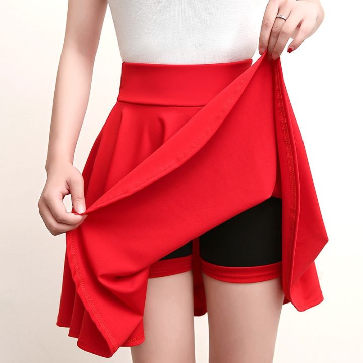 2023%20Flared%20Skirts%20Women's%20Basic%20Shorts%20Skirt%20Fashion%20Versatile%20Black%20Casual%20Mini%20Skater%20Medium%20Pleated%20Fluffy%20Skirt%20Plus%20Size%20-%20Image%203