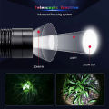 4in1 tactical zoomable LED flashlight red/green/blue/white light torch Outdoor Hunting Fishing light USB rechargeable. 