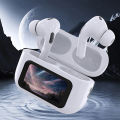 Airpods Pro With Screen Display ANC / ENC Dobble Dark Touch Control Noise Reduction A9 Pro Bluetooth Headphone- White.