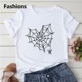 Fashions Profesional SPIDER White Woman T Shirt Art Printing Design Oversized Short Sleeve Comfort Female Tee Y2K Graphic Loose Cool Girl.