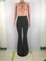 Casual S-4XL Plus Size Women Elastic Wide Leg Flare Pants Leggings High Waist Trousers Draped Jogger Pants Sweatpants BQ.