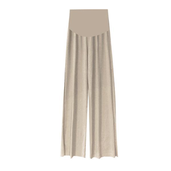 Pregnant%20Women's%20Pants%20Summer%20Outer%20Wear%20Trendy%20Mom%20High%20Waist%20Belly%20Support%20Trousers%20Ice%20Silk%20Draping%20Effect%20Loose%20Casual%20Wide-Leg%20Pants%20-%20Image%203