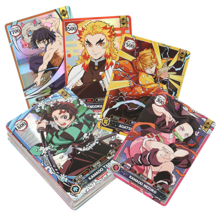 【In-Stock】 50PCS Demon Slayer Cards Version SSR Card Ultra Rare Card Tanjirou Kamado Nezuko Character Collection Card